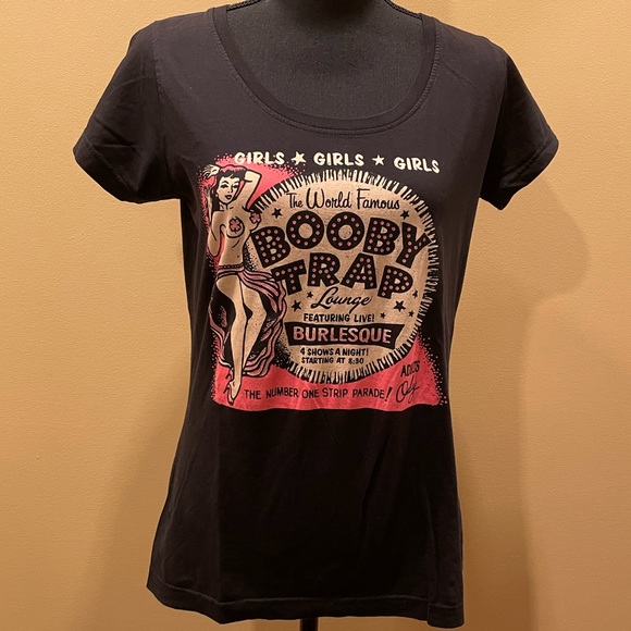 Lucky 13 Tops - Lucky 13 Burlesque Pinup Shirt Y2K Punk Goth Rockabilly RNR 50s 60s Stripper